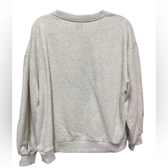 QUEEN OF SPARKLES Light Gray Sweatshirt with Turkey Design Small (oversized) - Picture 2 of 6